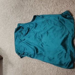 Keyhole back draped satin top